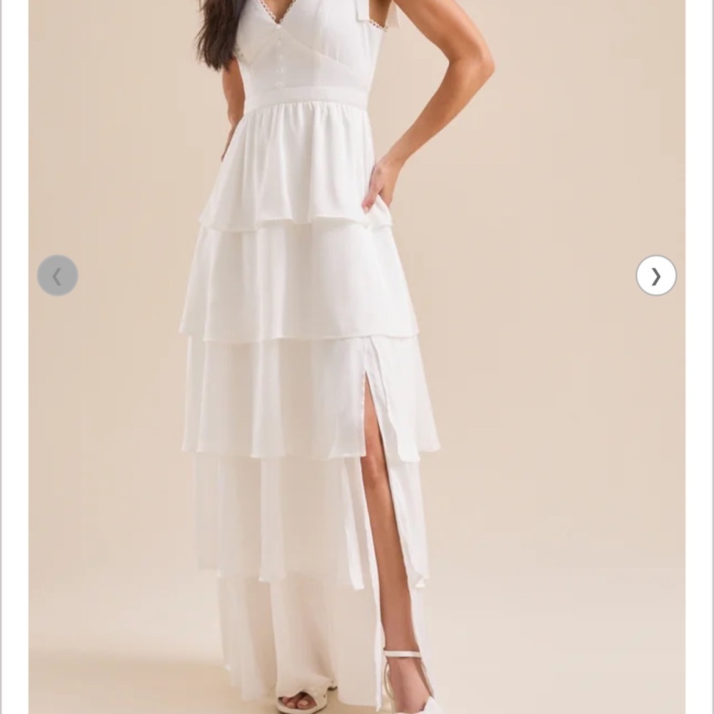 Altar'd State White Layered Maxi Dress
